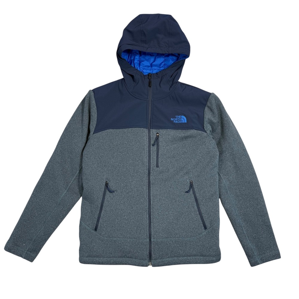 The North Face Mens Apex Bionic‎ Jacket Soft Shell Windwall Gray/Bue size Small